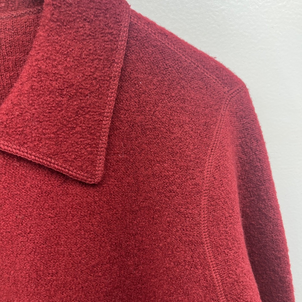 Vintage Charter Club Collared Cardigan Womens Petite Med Red Button Up 100% Wool - Picture 4 of 15